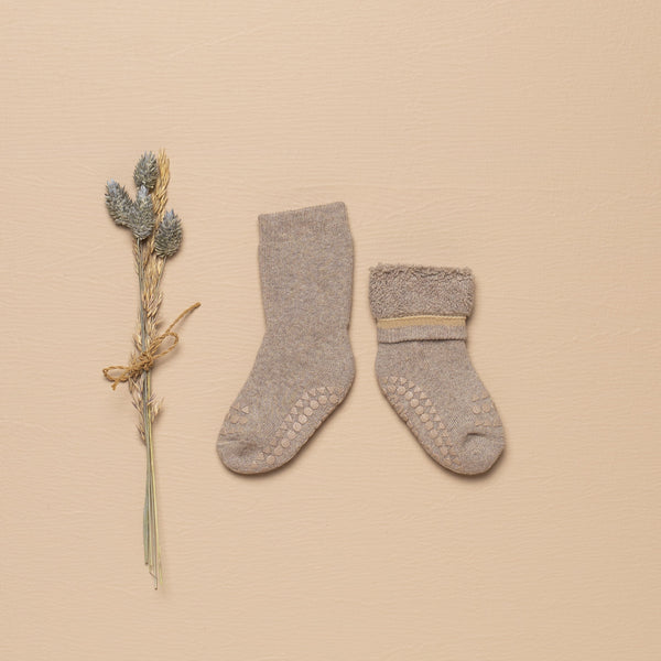 Non-Slip Socks Organic Terry Cotton - Sand