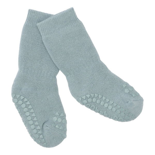 Non-Slip Socks Organic Terry Cotton - Dusty Blue