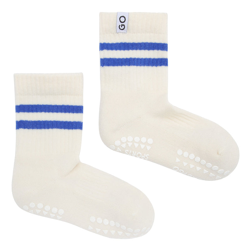 Non-slip Sports Socks with grip - Organic Cotton - Blue