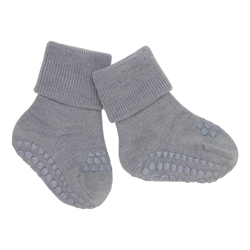 Non-Slip Socks Merino Wool - Grey Melange