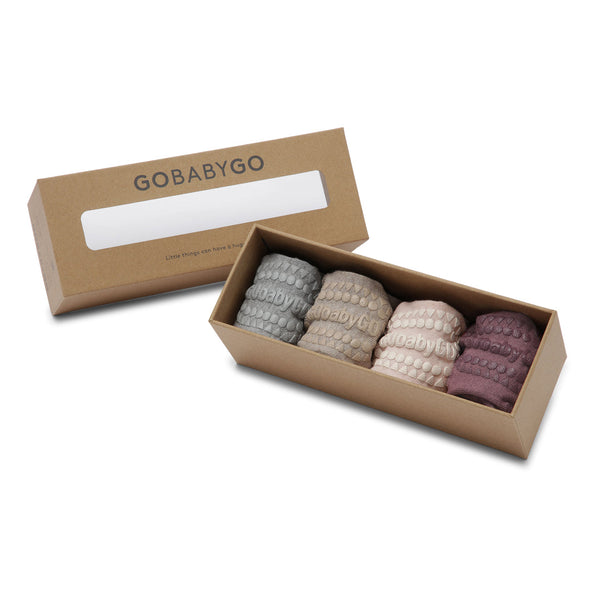 Combo Box 4-pack Bamboo - Grey Melange, Sand, Soft pink, Misty Plum