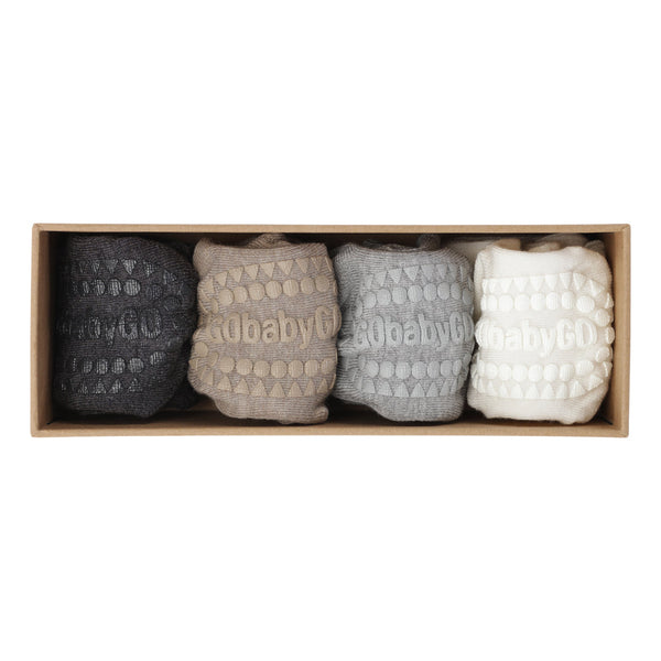 Combo Box 4-pack Bamboo - Dark Grey Melange, Sand, Grey Melange, Off White