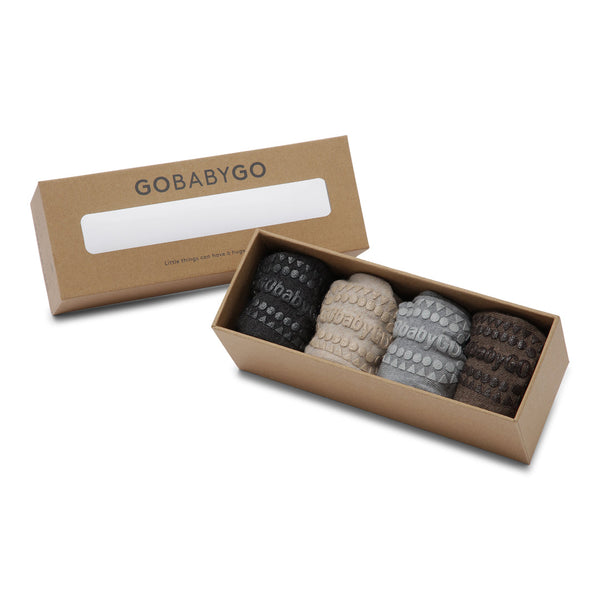Combo Box 4-pack Merino Wool - Dark Grey Melange, Sand, Grey Melange, Brown Melange