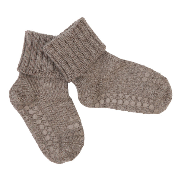 Non-slip Socks Alpaca - Walnut