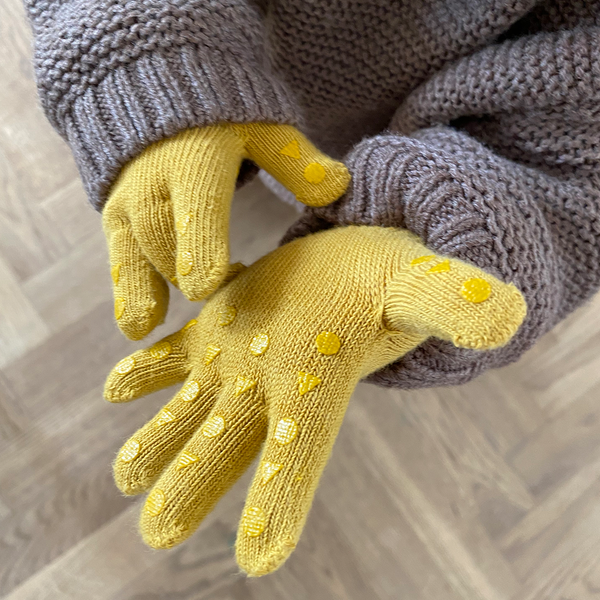 Grip Gloves Organic Cotton - Mustard