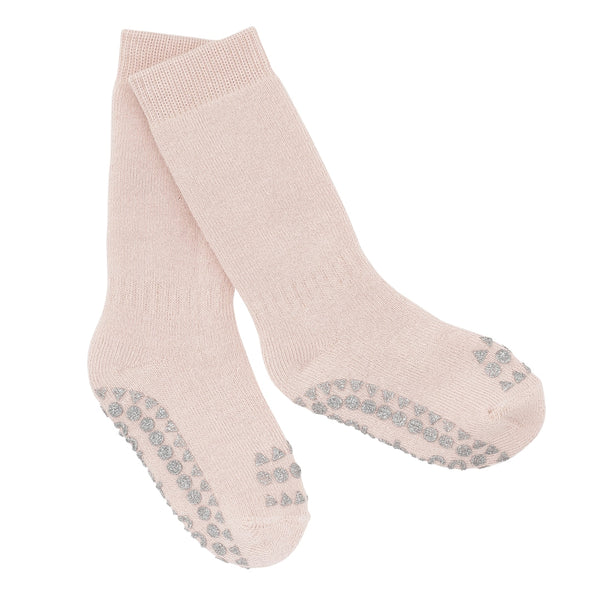 Non-slip Socks Cotton - Soft Pink Glitter
