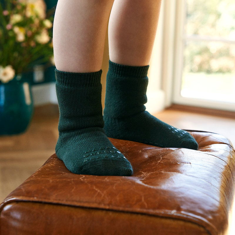 Non-slip Socks Cotton - Forest Green