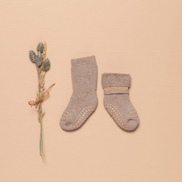 Non-Slip Socks Organic Terry Cotton - Soft Pink