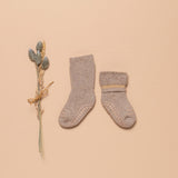 Non-Slip Socks Organic Terry Cotton - Misty Plum